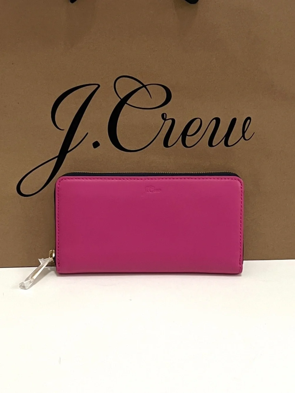 NWT J. Crew Italian Leather Continental Wallet - Crisp Begonia